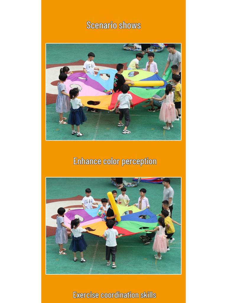 Rainbow Parachute Whack-a-Mole: Early Education Sensory Training for Parent-Child Outdoor Play