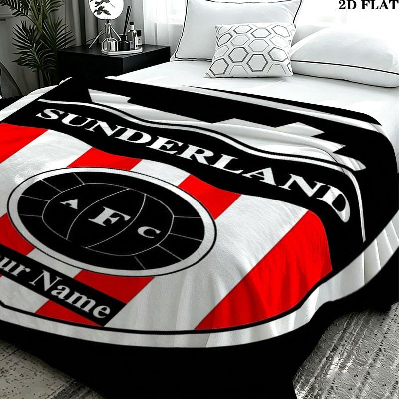 1PC Sunderland A.F Custom Name Patterned Flannel Blanket Suitable For All Seasons for Home Decor Warmth and Comfort Gifts Holiday Present