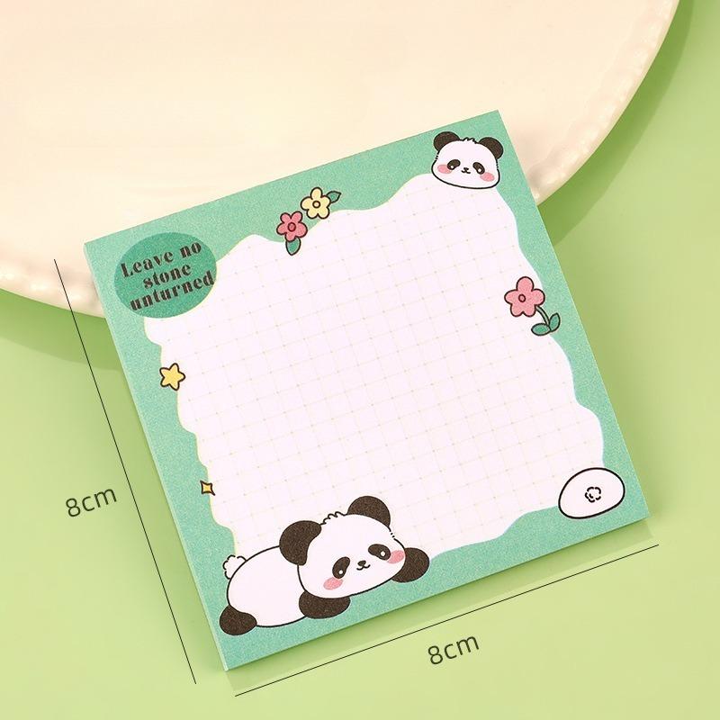 8Pcs Sticky Notes, 50 Sheets Per Pad Creative Panda Sticky Note Lovely Cartoon Students Small Note High Appearance Level Can Paste N Times Sticky Note