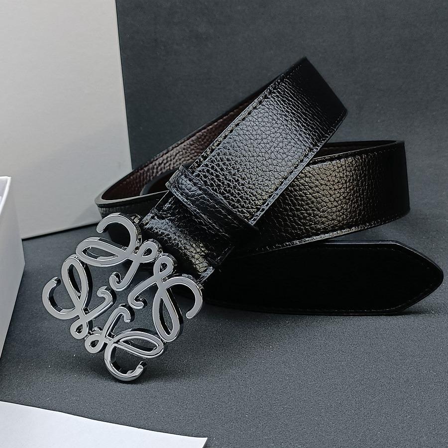 Loewe Glatte Schnalle Litschi-Prägung Herren Ledergürtel - Vielseitig, Modischer Influencer-Stil Auf Lager