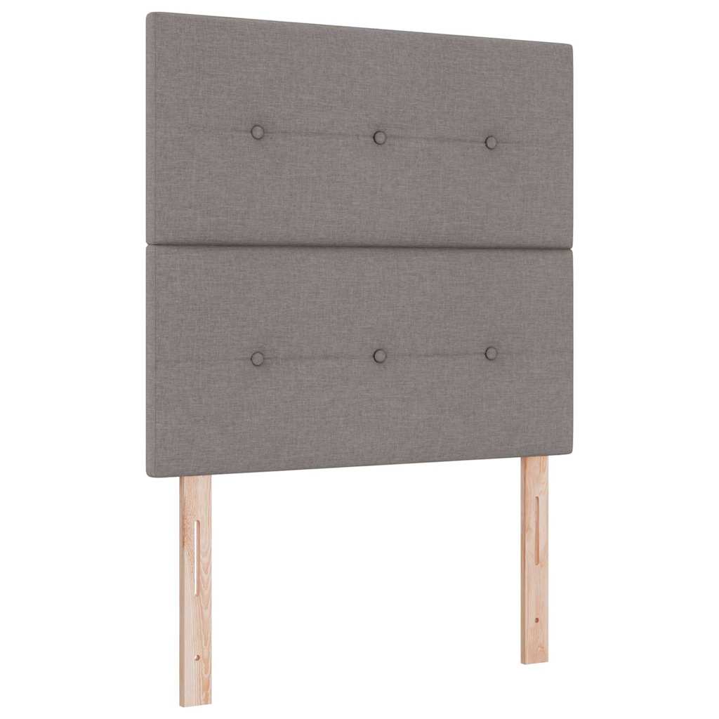 Box Spring Bed with Headboard Taupe 120 x 190 cm Fabric