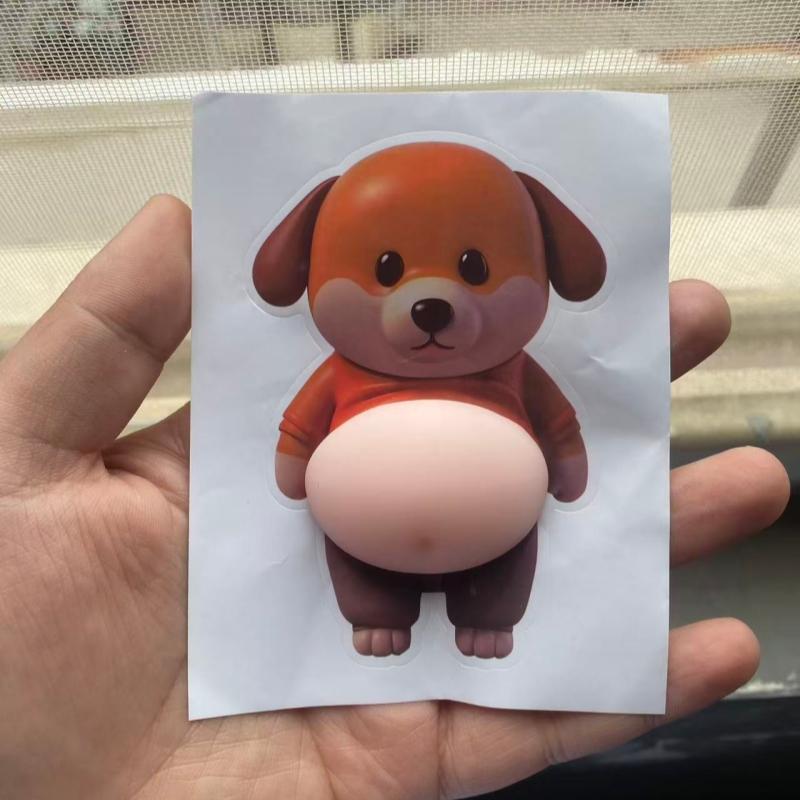 3D Köpekçik Fermuar Açma Sıkıştırma Çıkartması Sevimli Shiba Inu Büyük Karın Çıkartması Karikatür Kendin Yap Tablet Telefon Kılıfı Çıkartması Çocuk Oyuncak Doğum Günü Hediyesi