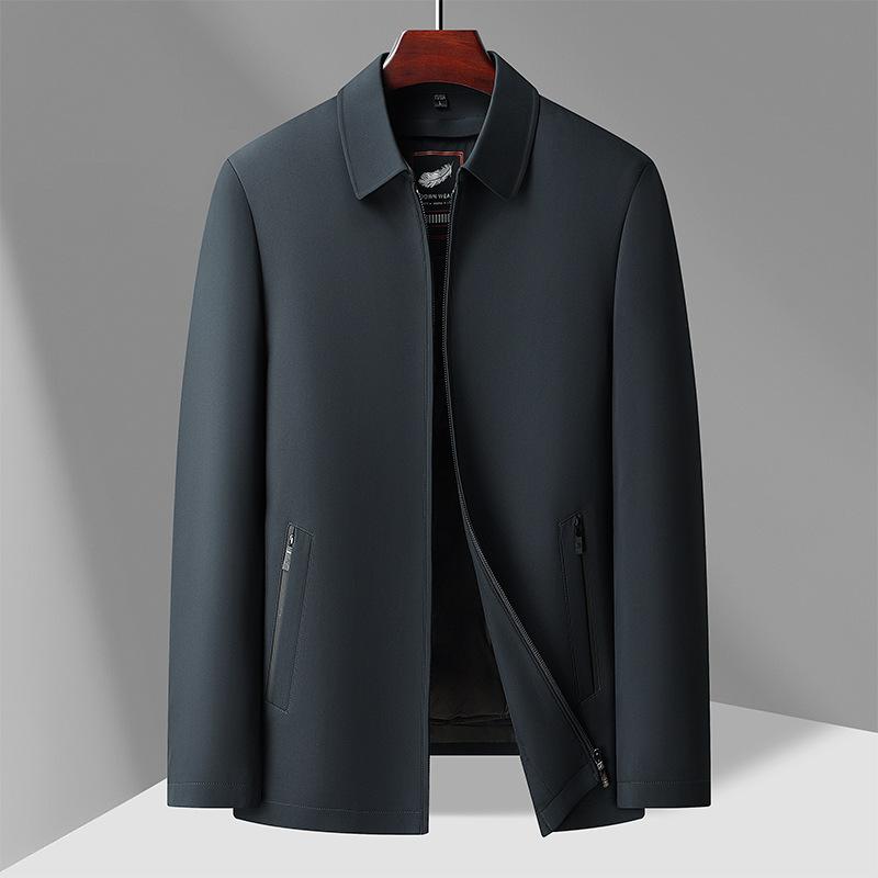 Høst og Vinter Ny Herre Lett Dunjakke Business Casual Revers Fortykket Dun Avtakbar Fôrjakke Jakke