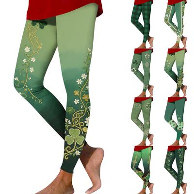 Pantalones de Yoga Ajustados Elásticos con Estampado para Mujer, Moda Casual para Exteriores, Longitud Corta