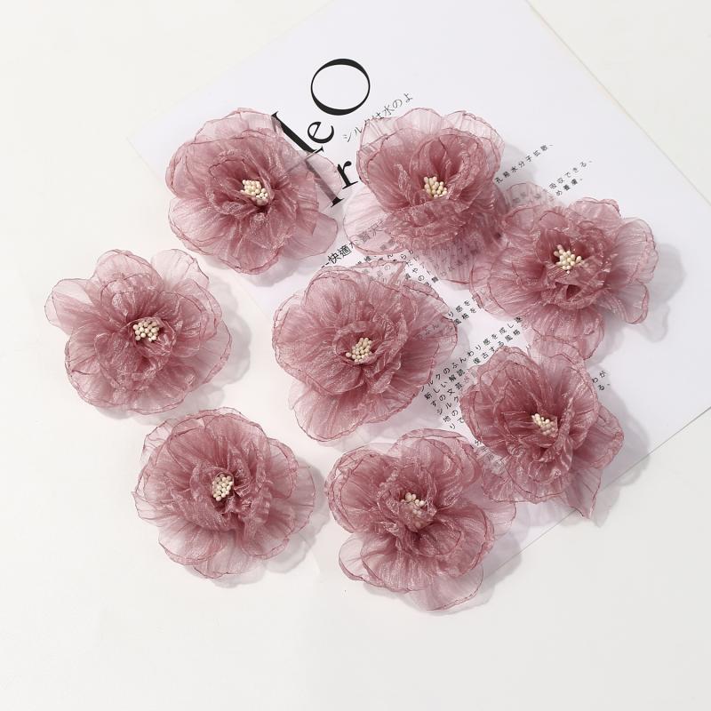Plissierte Seide Lockige Blumen für DIY Kränze & Hochzeitsdekorationen