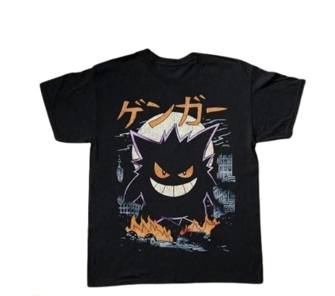 pokemon anime t shirt, gengar pokemon, retro 90s, japanese, fan gift lot reprint S