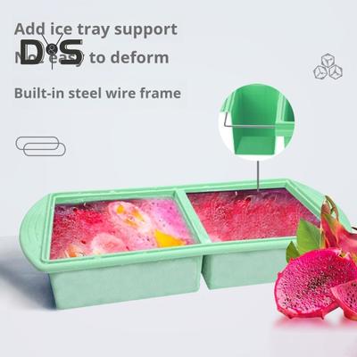 Silicone Soup Freezer Tray with Flexible Lid BPA-Free Leak-proof Versatile Freezing Molds for Soups Sauces And Complementary Food