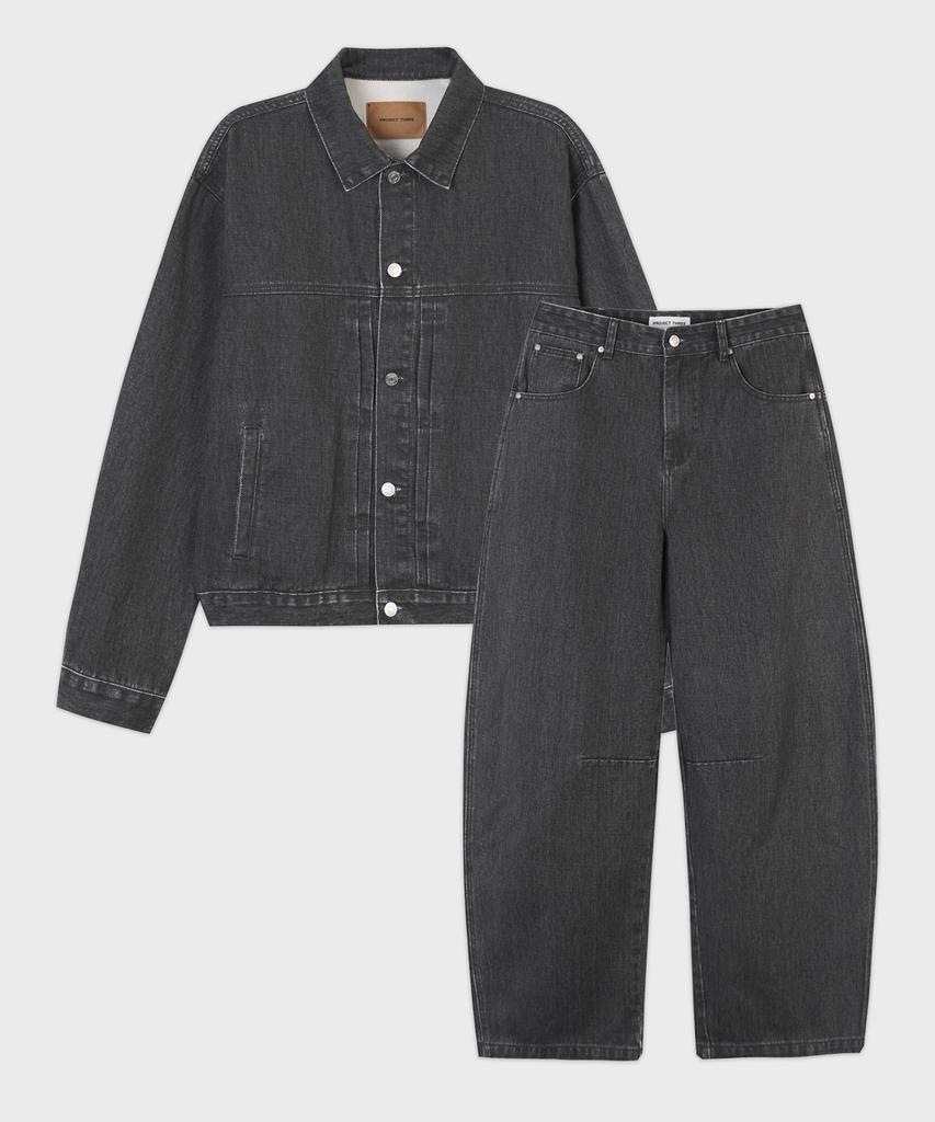 PROJECT3 Compact Twill Pants Jacket Setup Set[Gray]_Set0703