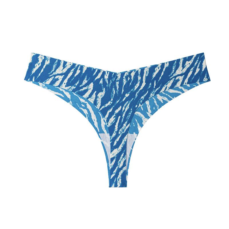 Women's Spring and Summer Sexy Camo Sports Non Mark Low Waist Thong Underwear
