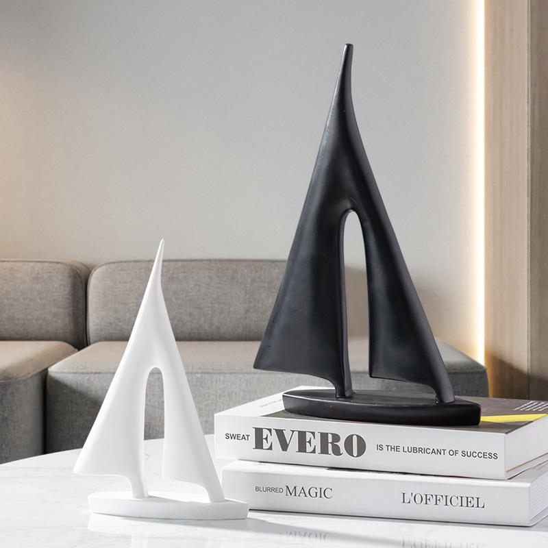 Modern Luxury Sailboat Ornament for Living Room, Foyer, or Office Decoration