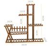 Balcony Flower Stand Solid Wood Living Room Succulent Plant Stand Multi-layer Bonsai Stand Indoor Ground Flower Pot Stand