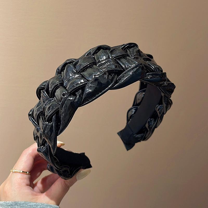 

Роскошные женские и дамские плетеные повязки на голову из синтетической кожи для взрослых, для вечеринок, шопинга, обручи для волос, аксессуары