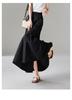 French High-Waisted A-Line Midi Skirt