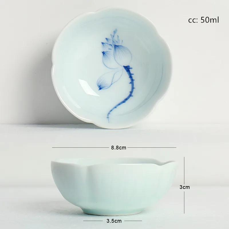 

50ml Hand-painted Ceramic Teacups Pu er Tea Sets Household Portable Tea Bowls Custom Master Cup Chinese Tea Sets Accessories See options chart