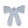 10Pc 3D Double-layer Handmade Bead Bow Embroidered Cloth Sticker Headband Decorative Cloth Sticker