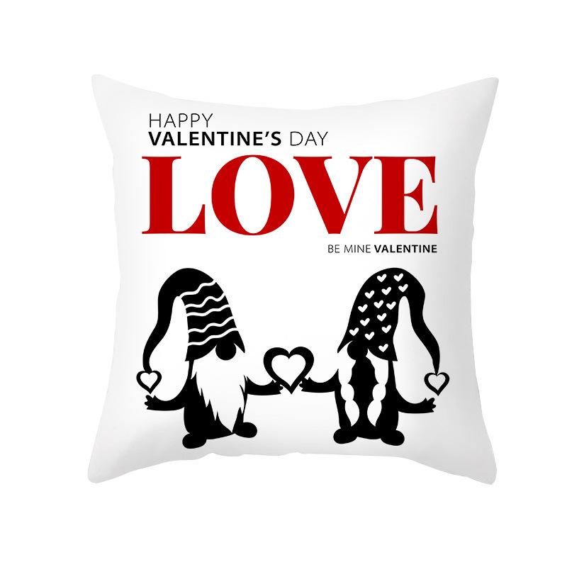 Red Cartoon Love Valentine's Day Home Pillow Car Waist Support Cushion Sofa Cushion Pillow Cover