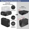 Hard-Shell Design Fireproof File Box Water Resistant Portable Safe Case  Certificate Storage