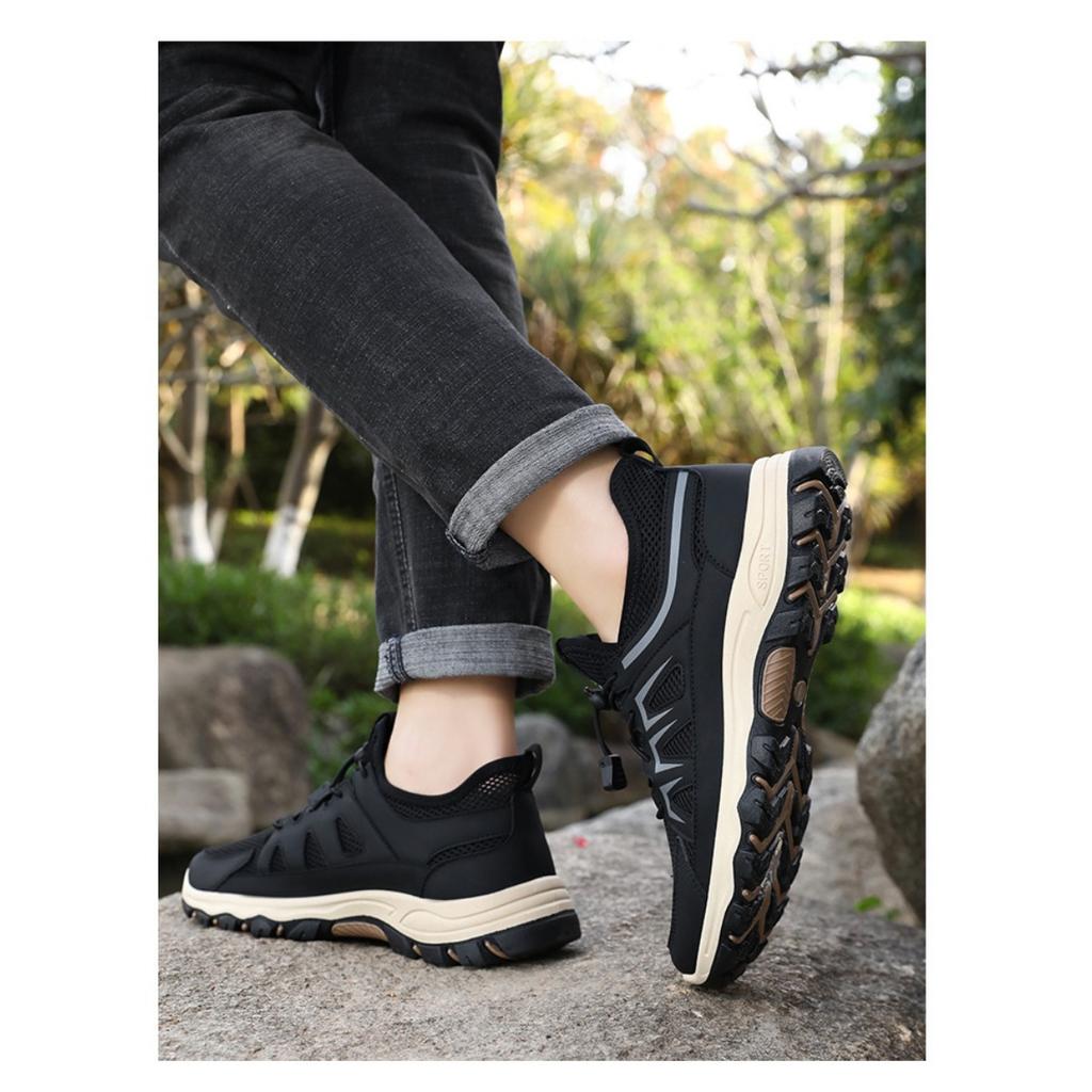 Men's Shoes, Sports Shoes, Summer New Breathable Running Shoes, Soft Soled Comfortable Thick Soled Shoes, Outdoor Wear-resistant Hiking Shoes