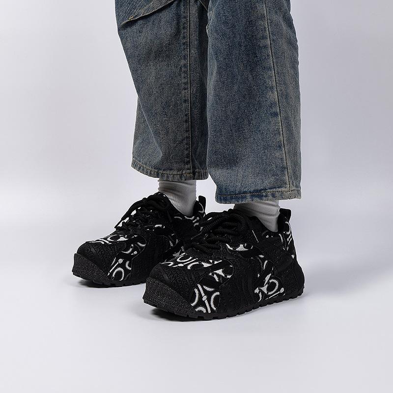 Global Sports Shoes Men's Shoes ZHQ68353 Summer Versatile Comfortable Black Men's Shoes Trendy Thick-soled Heightening Dad Shoes