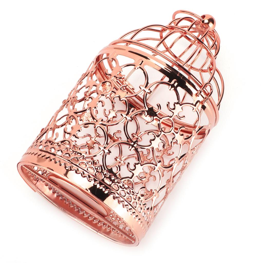 Candle Holder Vintage Birdcage Candlestick Decorations for Gift Home Events WeddingsRose Gold