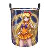 Sailor Moon Sailor Venus Libra Laundry Basket Collapsible Minako Aino Clothes Hamper for Household Clothes Storage Bag