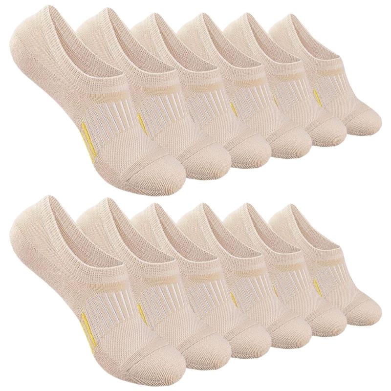 6 Pairs Invisible Trainer Socks for Women Men Breathable Ankle Length Low Cut Sneaker Boat Socks with Antislip Feature