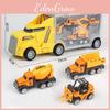Alloy Children Storage Container Car Alloy Pull-back Small Car Simulation Fire Engine Construction Vehicle Police Vehicle
