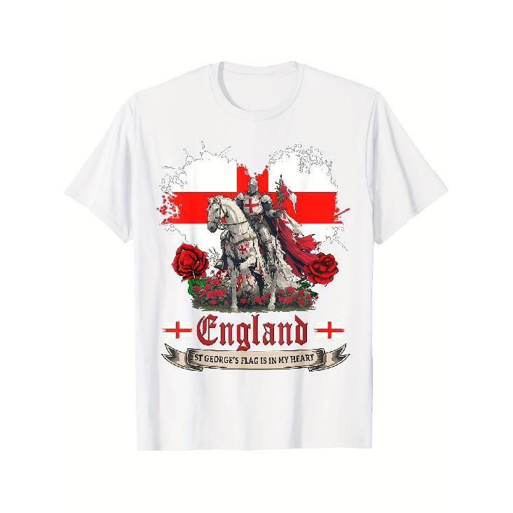 British-Themed Birthday T-Shirt - A Signed Commemorative Shirt with St. George S Cross And British Symbols, Featuring The Union Jack Design. Suitable S белый