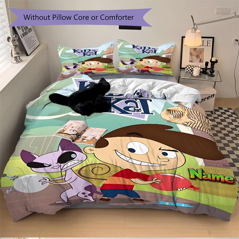 Custom Name Water Gun Balloon Battle Print 3Pcs Bedding Set Duvet Cover With 2 Bedro Pillowcase Home Birthday Gift