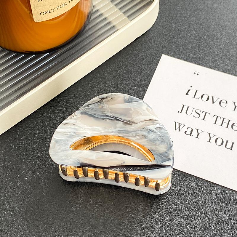 

Moon Half Stunning Acetate Hair Claw Clip Vintage Design Ideal For Stylish Womens Hairdos Smoke Black 6.2cm