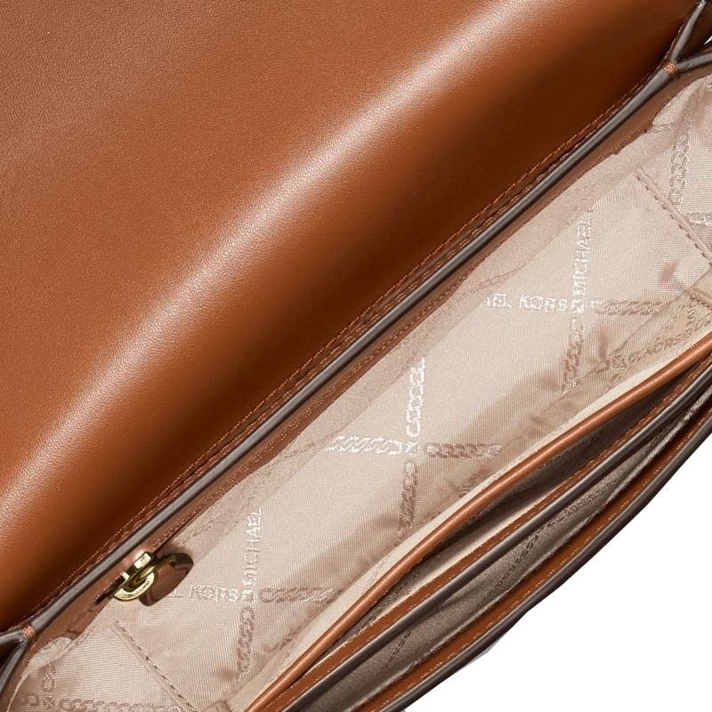 New MICHAEL KORS Mila Cow Leather Messenger Saddle Bag, Crossbody Bag, Shoulder Bag Medium Women's Brown 30S3GIMM8L-230