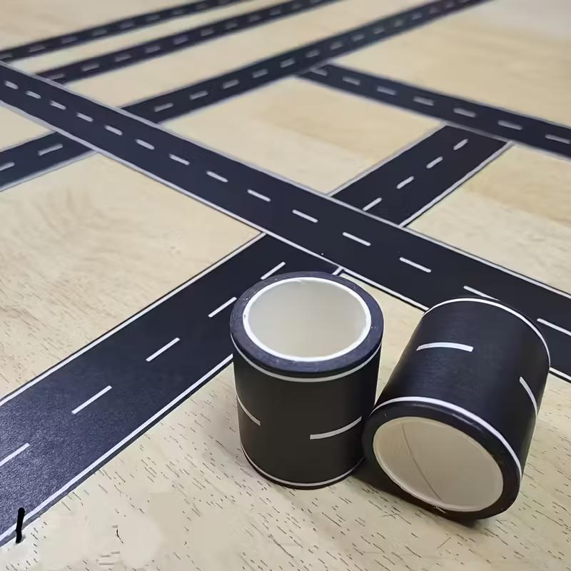 Cartoon DIY Road Rail Transit and Paper Tape Railway Highway Tape