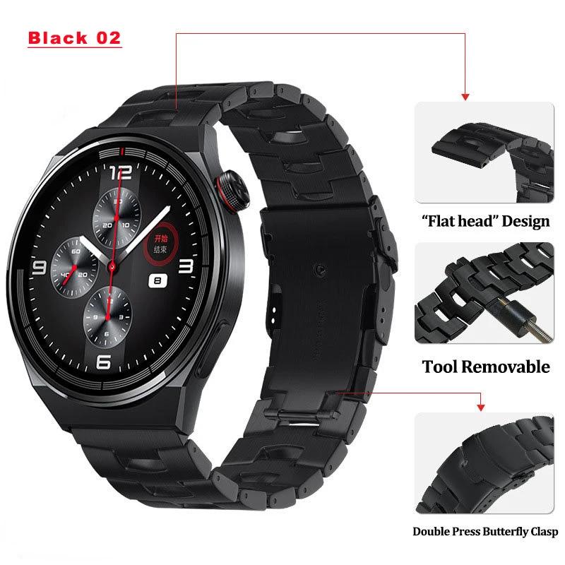 Titanium Metal Band for HUAWEI Watch GT 4 3 Pro 46mm/GT3 GT 2 46mm/GT2 Pro 22mm Wrist Strap Bracelet Watchband Quick Remove Link