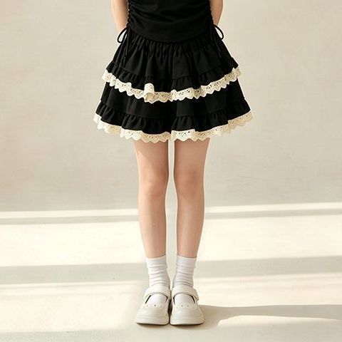 Girls Summer Block Short Sleeve T Shirt Dress Set with Bow for Kids