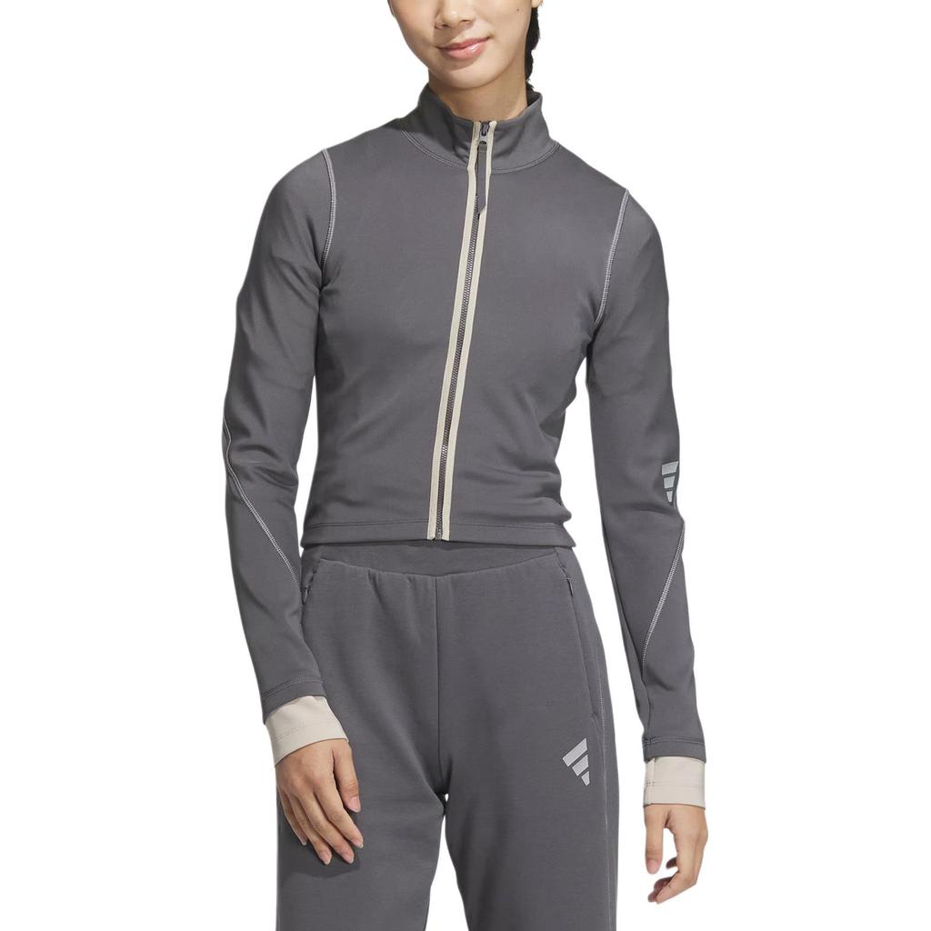 adidas FW24 FUSTL W P SWT2 Fashion Sports Casual Comfortable Sweatshirt Women Sweatshirt Dark-Gray Yellow JM6214