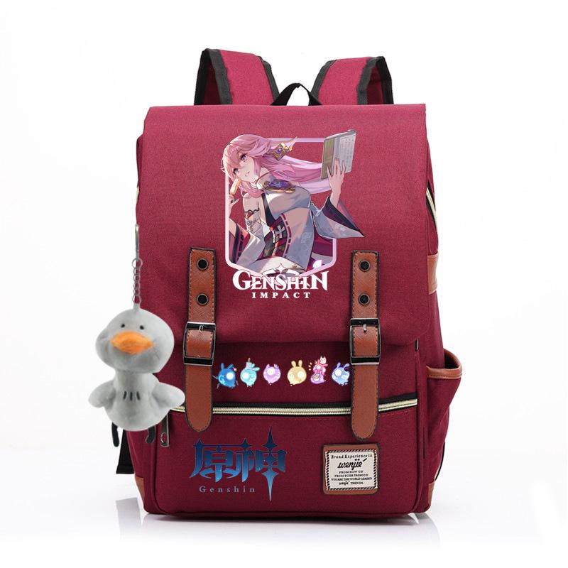 Yuanshen male and female students schoolbag anti-theft large-capacity backpack men's bag computer bag