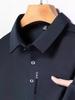 210g Men's Plus Size Embroidered Lapel Polo Shirt - Casual, Non-Iron, Dad Style