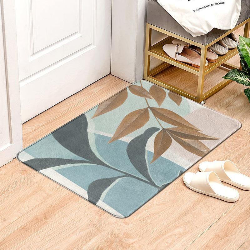 Green Plant Rainforest Leaf Carpet Living Room Carpet Hallway Balcony Doormat Kitchen Bathroom Non-slip Floor Mat Bedroom Rug