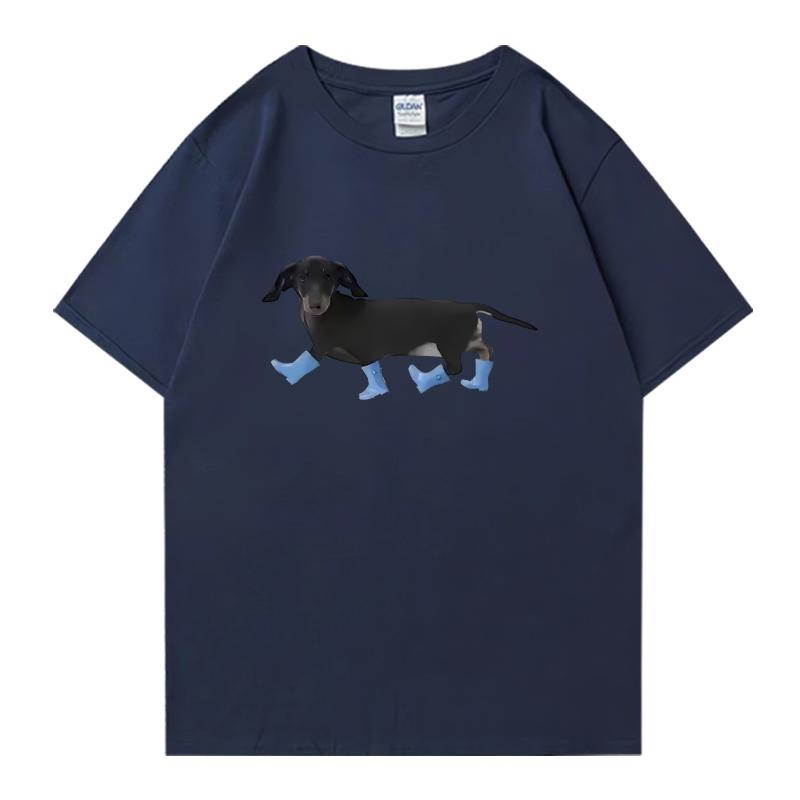 Vtipné tričko s potiskem jezevčíka 100% bavlna s krátkým rukávem Unisex Dámské s kulatým výstřihem Oversized tričko Letní Unisex oblečení