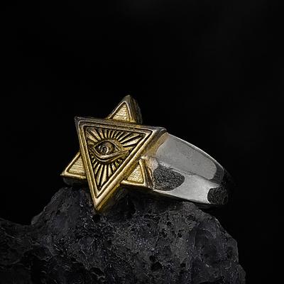 Retro Eye of Providence Ring Adjustable Open Ring For Men Women Golden Silver Punk Gothic Jewelry Trendy Gift Unisex