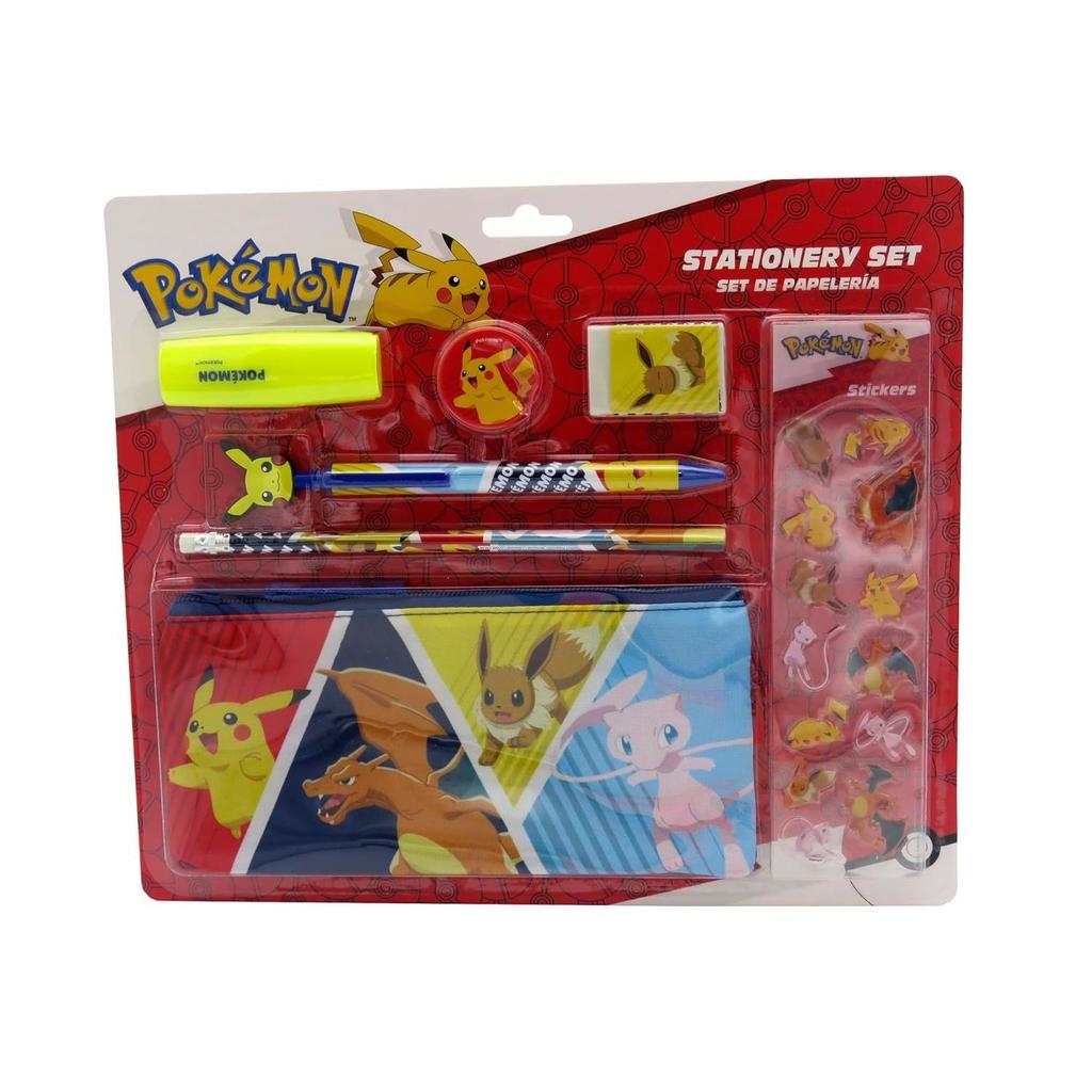 CYPBRANDS Pokémon stationery set pencil case pencils eraser sharpener pen highlighter stickers multicolor official product