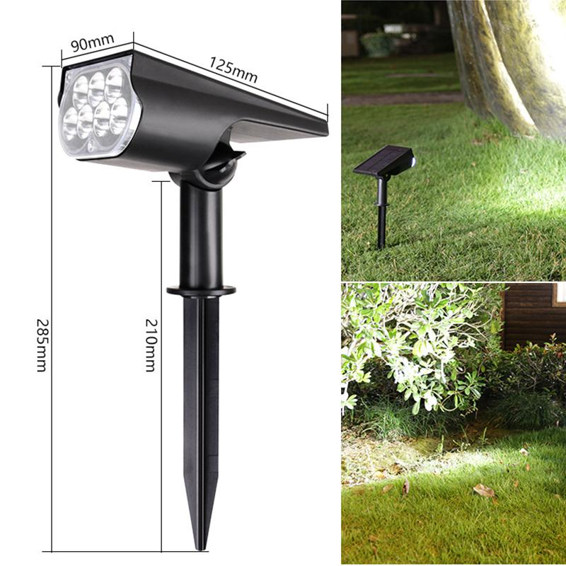 

7 LEDS Solar Powered Spotlight Wall Mount/Ground Stake Solar Landscape Path Lighting for Porch Fence Trees Flowerbed Patio Light 1pcs