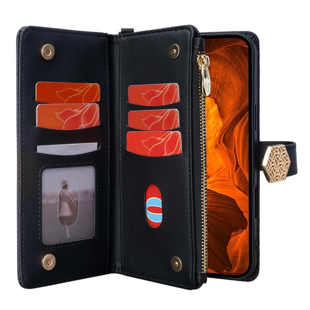 For Samsung Galaxy XCover7 Pro Case Cross Texture PU Leather+TPU Wallet Phone Cover with Strap