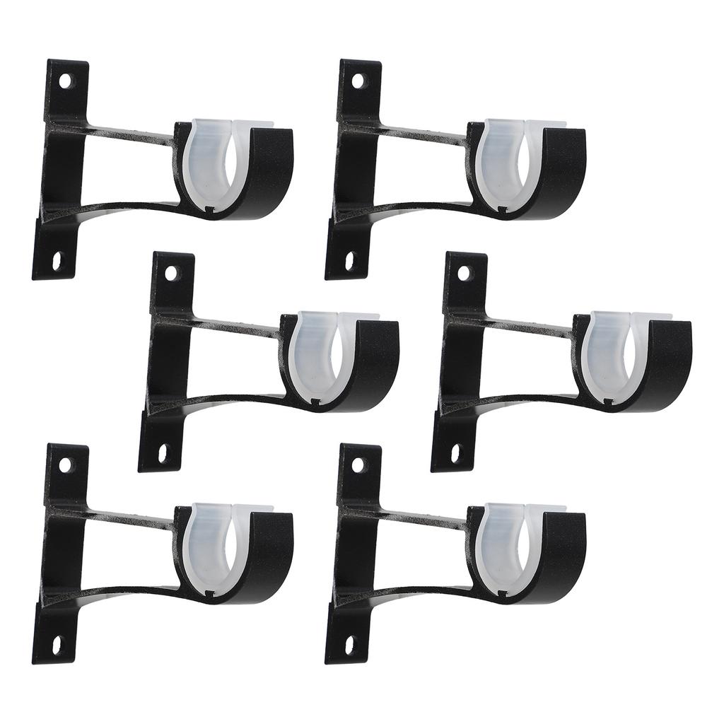 1Set Curtain Rod Base Brackets Strong Aluminum Alloy Supports for Home Office Store Curtain Rod Accessories Curtains Pole Racks