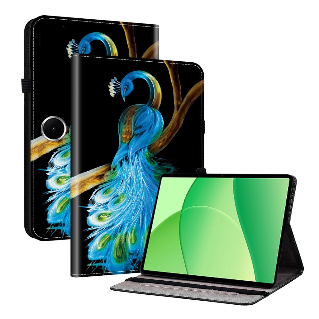For Oppo Pad SE Leather Case Pattern Printed Stand Tablet Cover with Card Slots