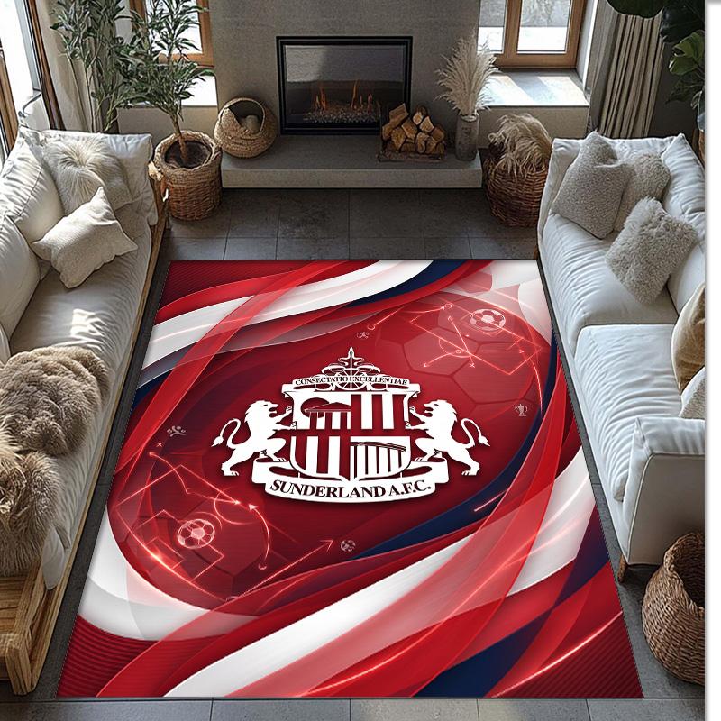 Tappeto in Velluto di Cristallo con Stampa del Sunderland Football Club, Comodo Assorbente d'Acqua Antiscivolo Tappeto per Pavimenti Interni