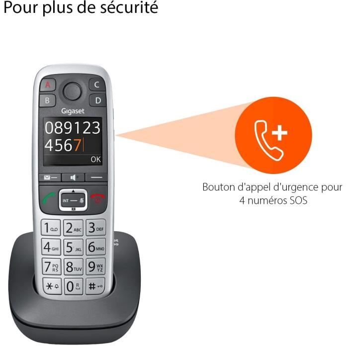 Gigaset Téléphone sans fil dect silver - giga e 560 silver