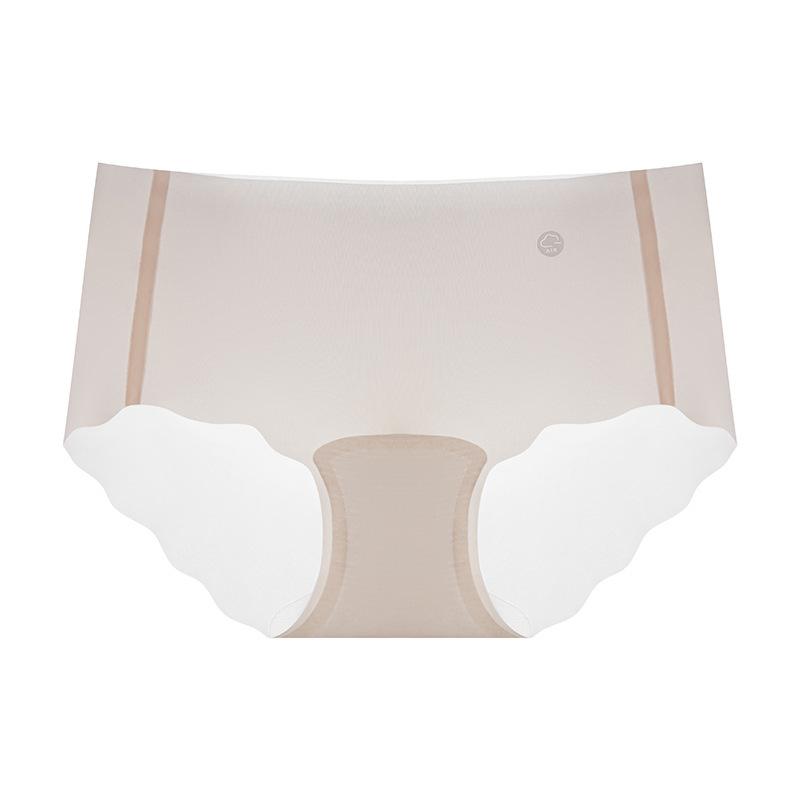 Women's Ice Silk Traceless Underwear Mid Waist Cotton Crotch Women's Plus Size Underwear