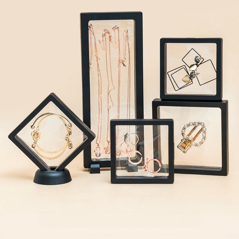 PE Film Suspension Frame Jewelry Buddha Bead Bracelet Packaging Box Anti Oxidation Jewelry Display Boxes 10pcs Sealing and Moisture Resistance