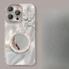 Flash Diamond Butterfly Pearl Round Mirror Suitable for Apple 16 Mobile Phone Case 15 Bracelet 14 High-end Feeling 13 All Inclusive 11 Women